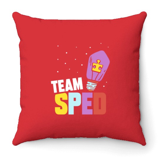Team Sped Special Education Teacher Awareness Throw Pillows