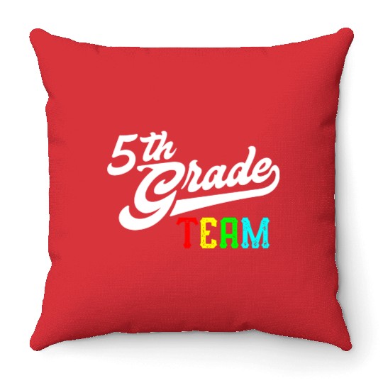 5Th Grade Team Baseball Style Teacher Team Throw Pillows