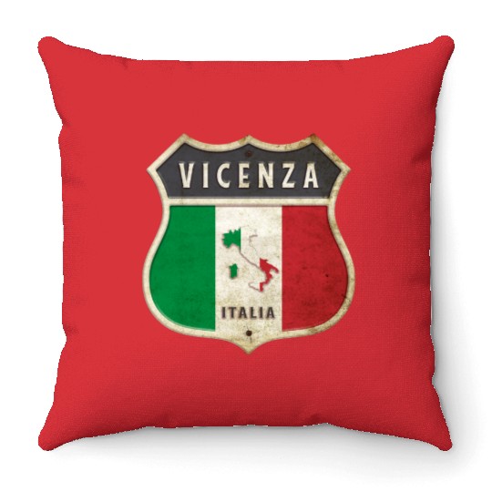 Vicenza Italy coat of arms flags design Throw Pillows