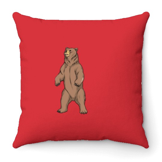 grizzly bear Throw Pillows