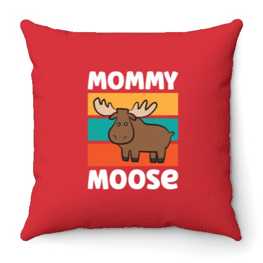 Mommy Moose Matching Moose Mama Moose Throw Pillows