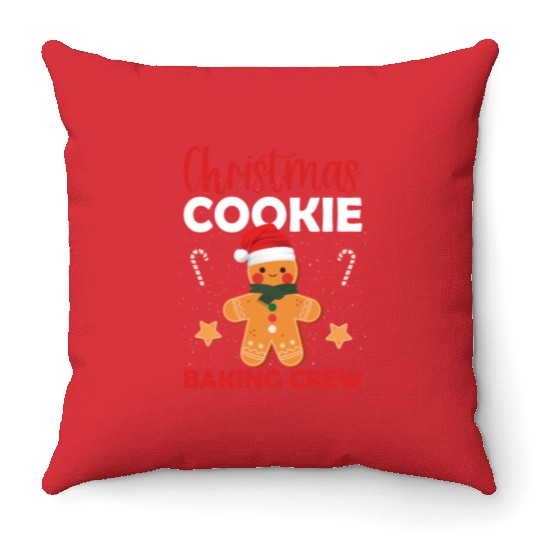Christmas Cookie Baking Crew Throw Pillows