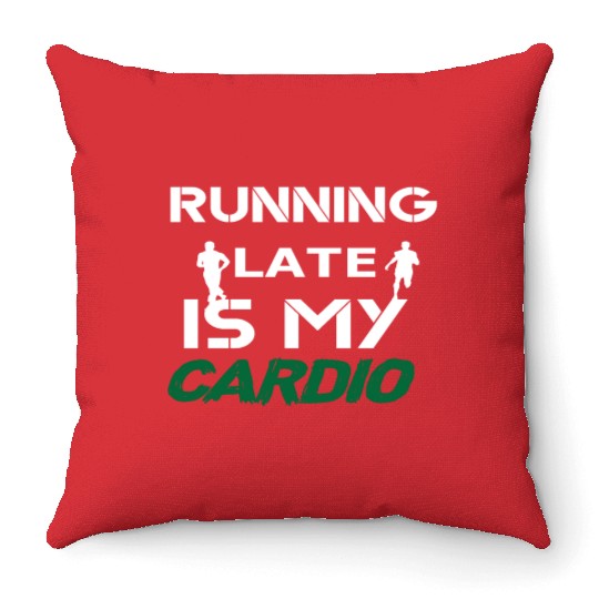 Running Lover Quote Cardio Exercise Throw Pillows