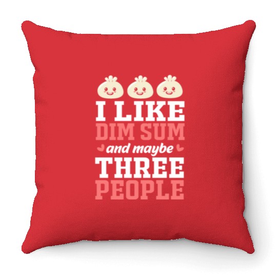 Funny Dim Sum Lover Dumpling Chinese Food Throw Pillows