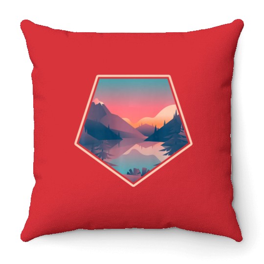 Funny Hiking Nature Outdoor Landscape Throw Pillows
