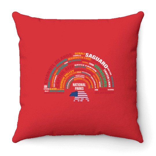US National Parks, National Park, Denali, Redwood Throw Pillows