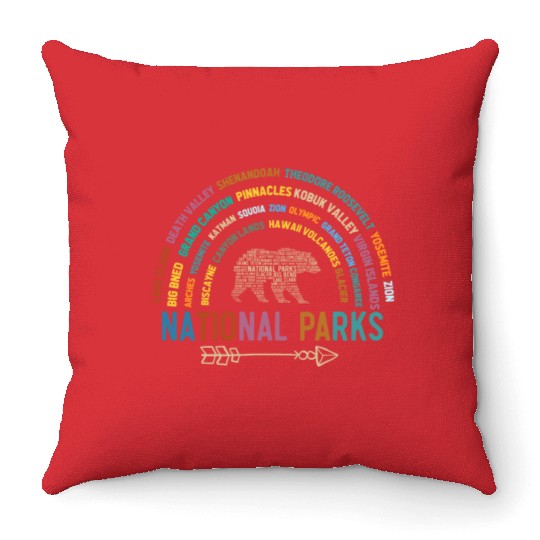 US National Parks, National Park, Denali, Redwood Throw Pillows