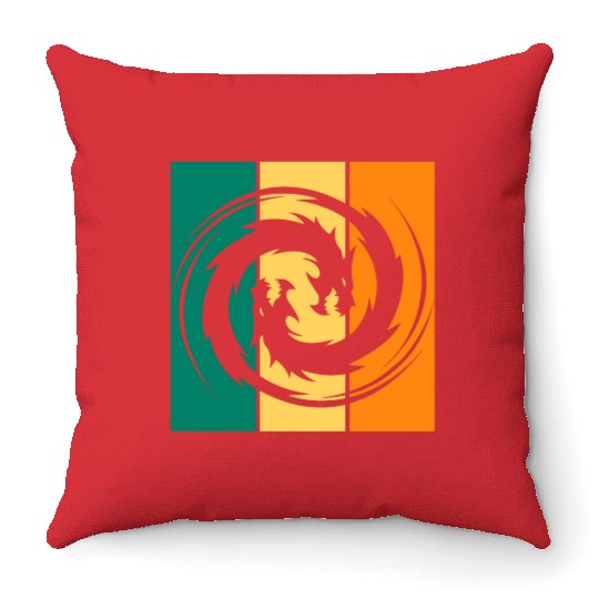 Dragon Ying Yang Throw Pillows
