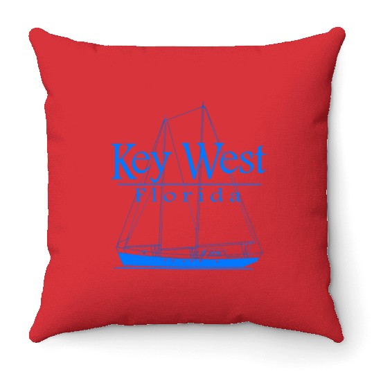 Sailing Key West Florida Vacation Throw Pillows