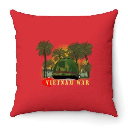 Vietnam Era Helmet Cover - MELOVEYOULONGTIME GI w Throw Pillows