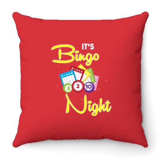 Bingo Caller Gambler Bingo Player Its Bingo Night Throw Pillows