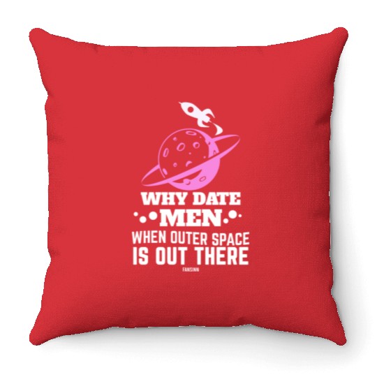 Aerospace woman universe rocket Planet Throw Pillows