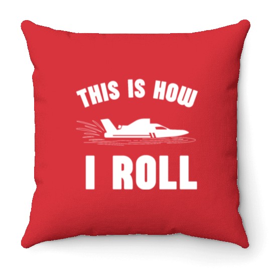 Drag Boat Racing And Speedboat Racing Throw Pillows