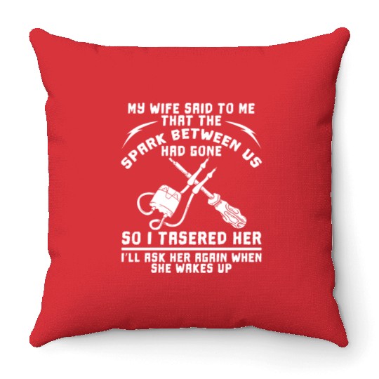 Electrician Construction Electrician Throw Pillows