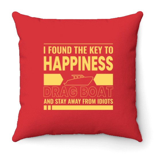 drag boat racing Throw Pillows