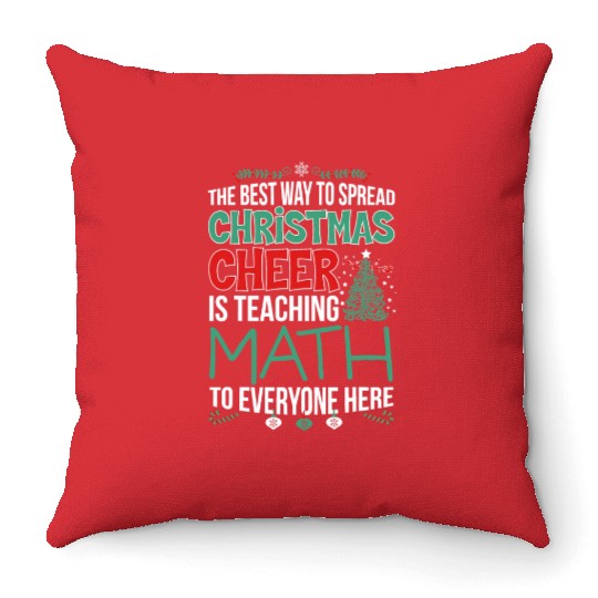 Math Teacher Christmas Cheer Throw Pillows