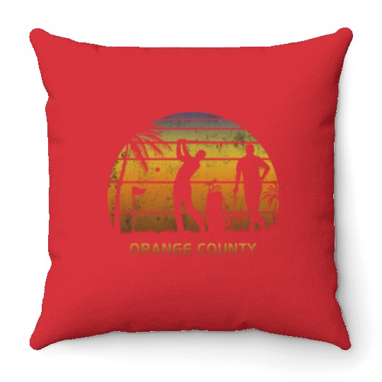 Retro Orange County Golf Golfing Fan Golfer Gift Throw Pillows