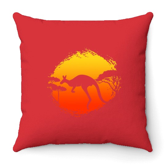 Kangaroo Australia Animal Aussie Nature Australian Throw Pillows