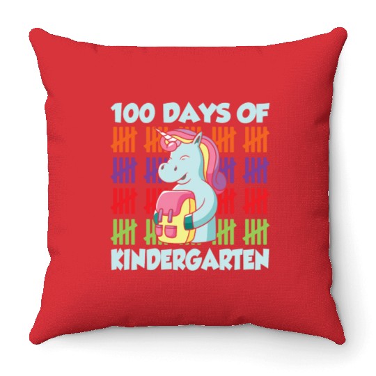 100 Days Of Kindergarten Team Cute Sweet Sayings Throw Pillows