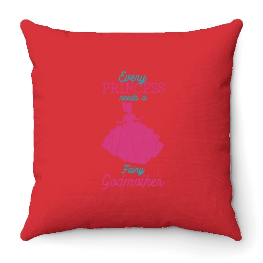 Every princess needs a fairy godmother - fairytale Throw Pillows