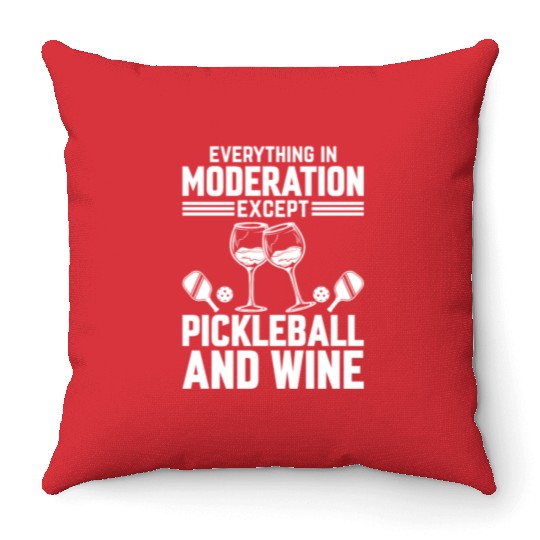 Pickleball Player - Pickleball Tennis Paddleball P Throw Pillows