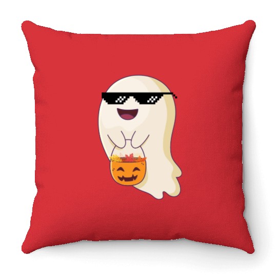 trick or treat thug life Throw Pillows