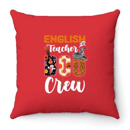 English Teacher Boo Crew Halloween Matching Throw Pillows