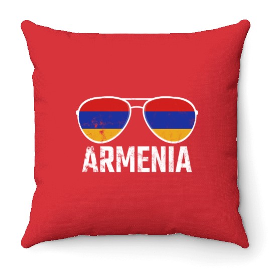 Armenia Armenian sunglasses Armenian flag Throw Pillows