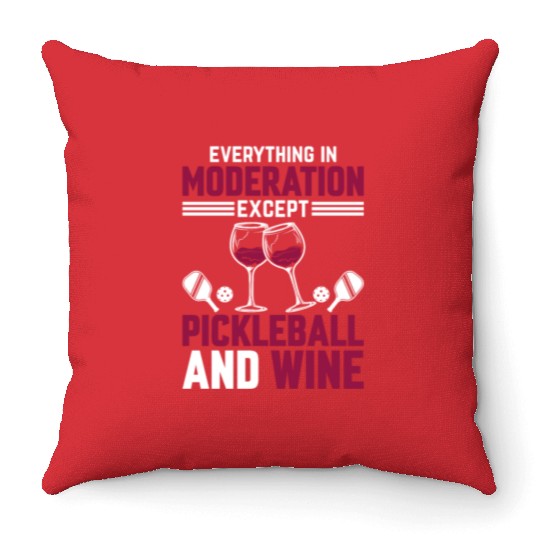 Playing Pickleball Tennis Paddleball Pickleball Pl Throw Pillows