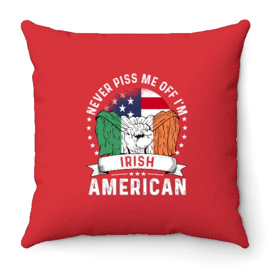 Ireland American Country Heritage Flags Throw Pillows
