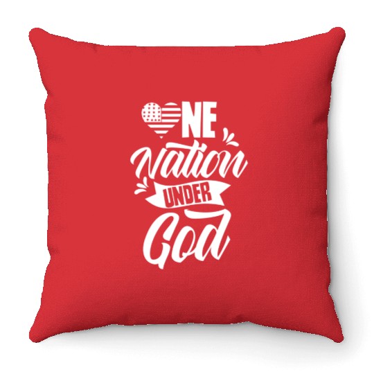 One Nation Under God America USA American US Throw Pillows