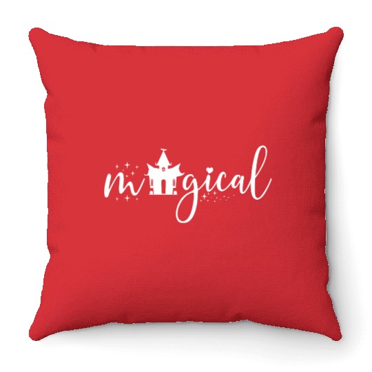 Halloween, Flying witch, Horror House Throw Pillows