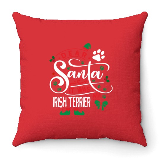Irish Terrier Dog Christmas Dog breed Throw Pillows