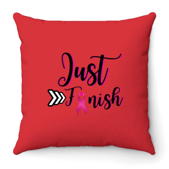 Just Finish-Pink for the Cure Throw Pillows