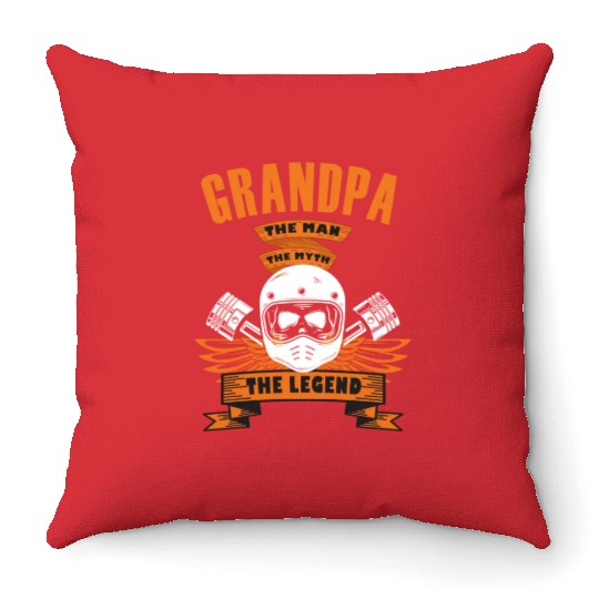 Grandpa The Man The Myth The Legend Throw Pillows