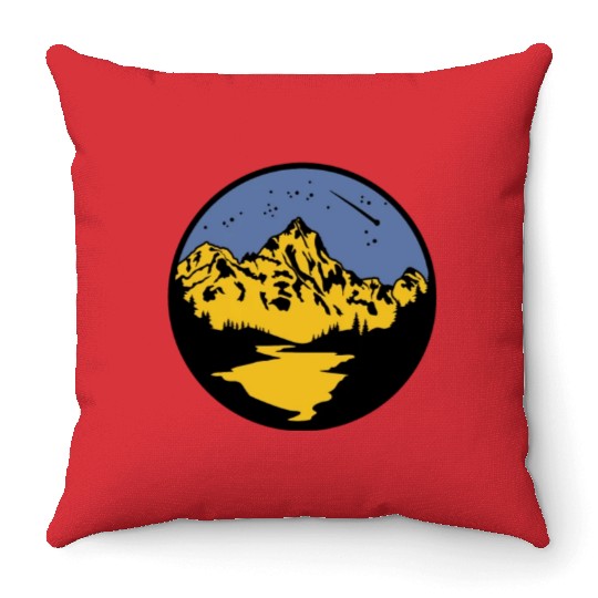 Nature Lover Midnight Sky Hiking Camping Outdoor Throw Pillows