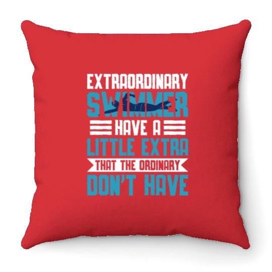 Swim Swimming Extraordinary Swimmer Have Little Throw Pillows