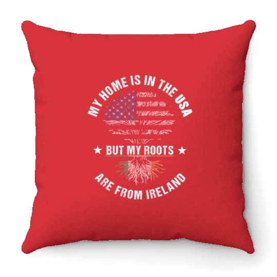 Ireland American Country Heritage Flags Throw Pillows