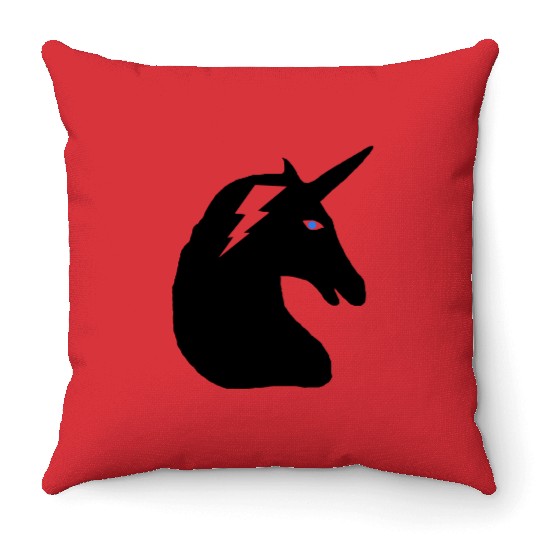 Unicorn Head Lightning bolt Throw Pillows
