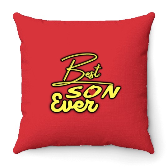 Best Son Ever Neon Sign Design Throw Pillows