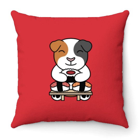 Sushi Lover Guinea Pig Throw Pillows