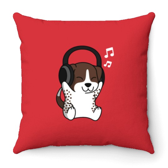 Music Lover German Shorthaired Pointer Throw Pillows