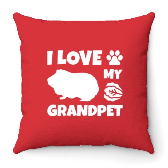I Love My Grandpet Guinea Pig Throw Pillows