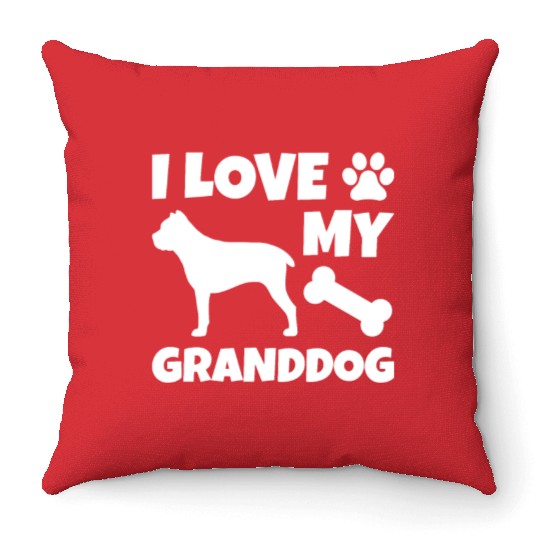 I Love My Granddog Cane Corso Throw Pillows