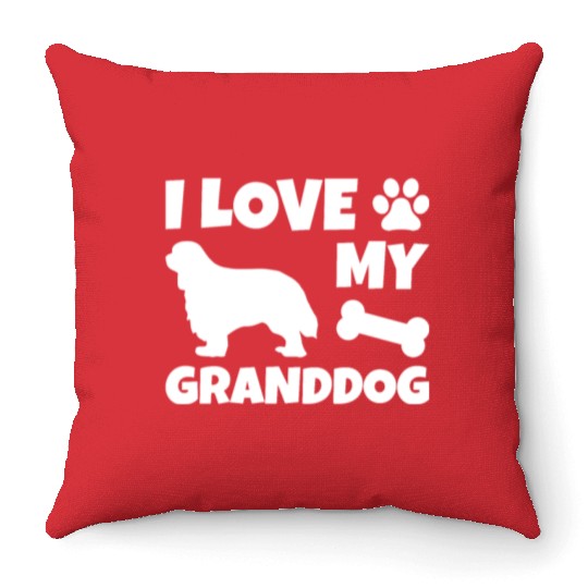 I Love My Granddog Cavalier King Charles Spaniel Throw Pillows