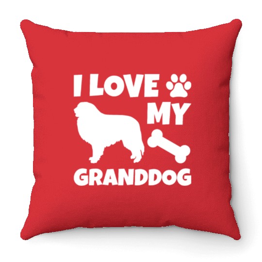 I Love My Granddog Great Pyrenees Throw Pillows