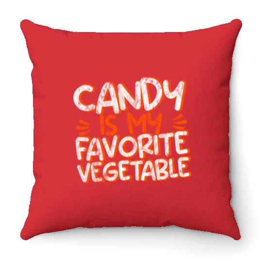 Candy Is My Favorite Vegetable 3 Throw Pillows