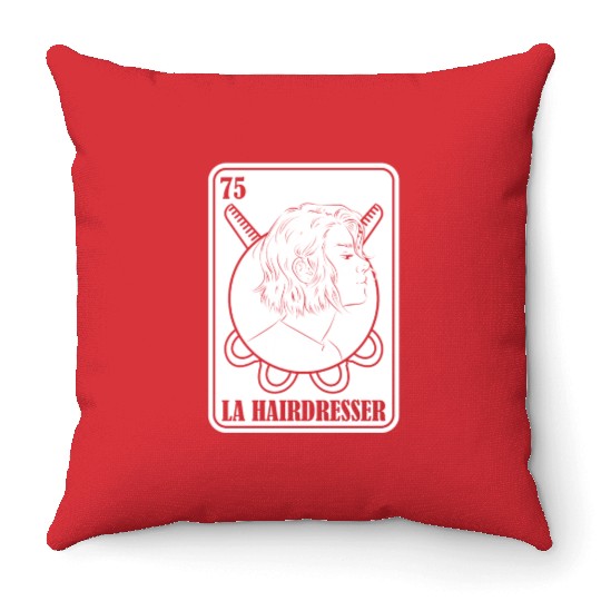 Hairdresser Hairstylist Card Throw Pillows