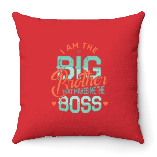 I'm the big brother 2023 pregnancy anouncement boy Throw Pillows