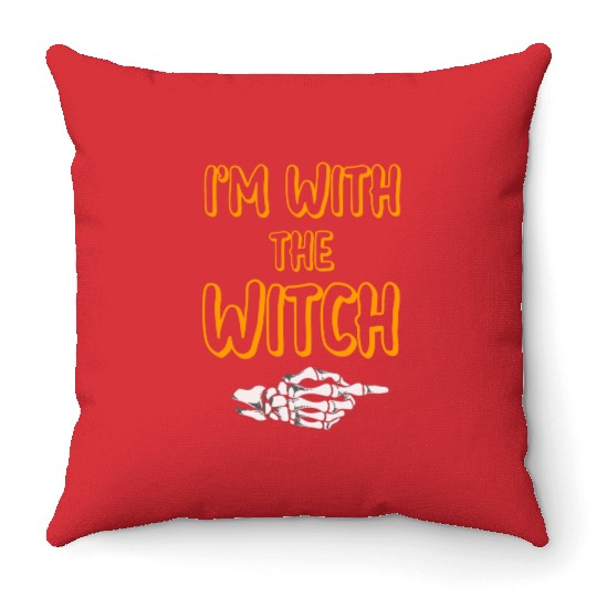 I'm With The Witch Throw Pillows